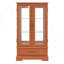 Vitrine lumineuse en verre avec tablettes réglables en verre, 2 portes et 1 tiroir (ampoule incluse)-1263020361