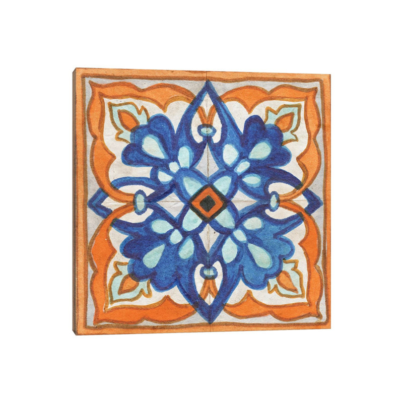 Colorful Tile II by Elizabeth Medley - Wrapped Canvas Painting, 30.48cm H x 30.48cm W