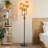 Boho Dimmable Floor Lamp, 68'' with 3 Curved Branch Arms, Woven Rattan Shade & Cozy Shadows