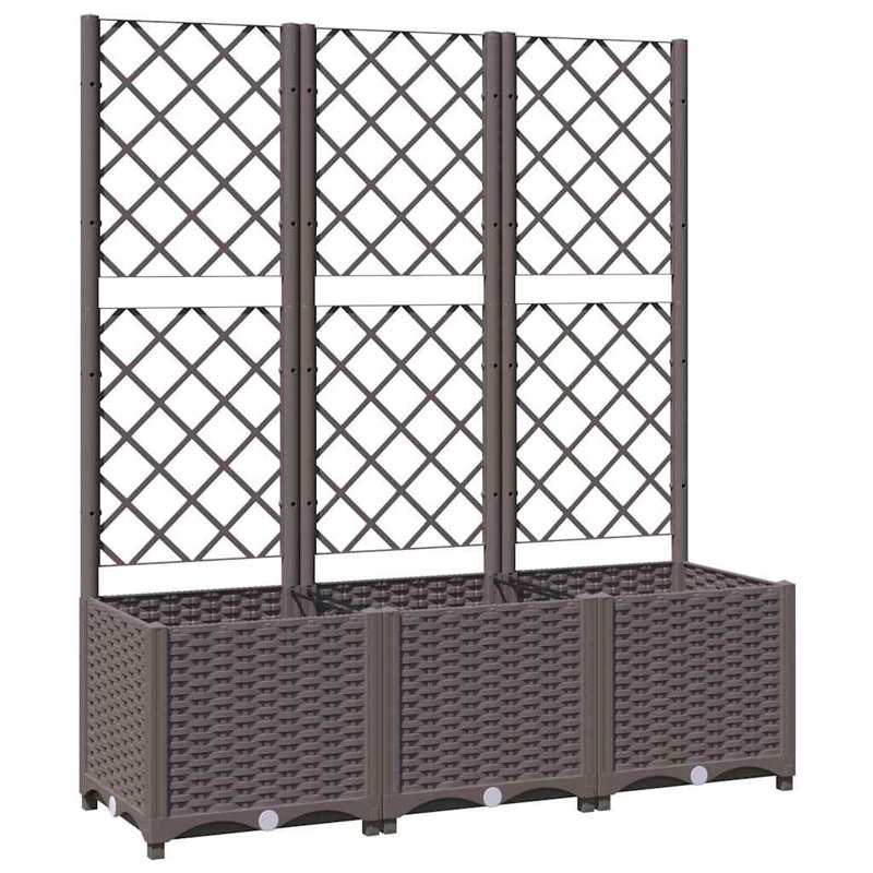 Latitude Run® Garden Planter With Trellis PP, Brown, 53.5" H x 47.2" W x 15.7" D, Without Wheels