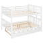 Lit superposé double au dessus d'un lit double avec lit gigogne simple et échelle - blanc (ancien SKU: LT000204AAK)