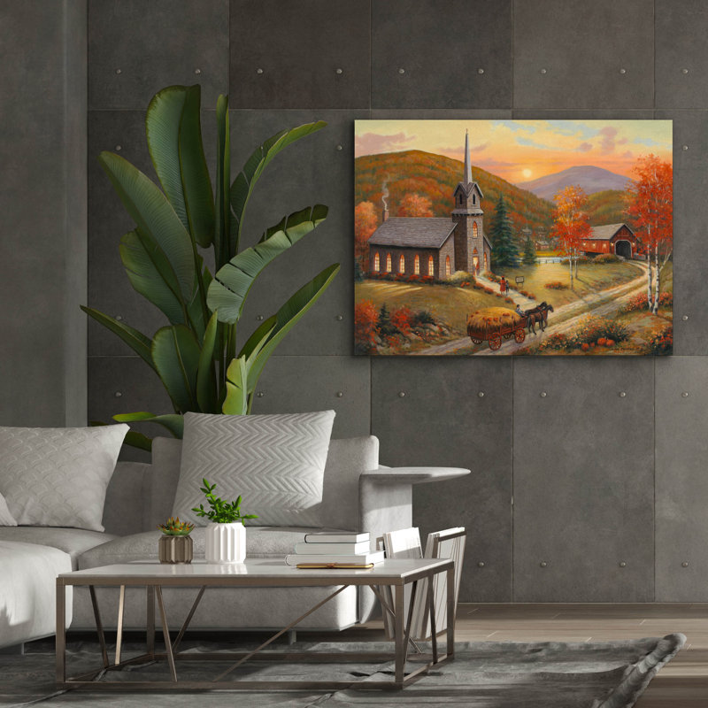 «Autumn In Vermont» par John Zaccheo, H 40 po x l 54 po x P 1,5 po