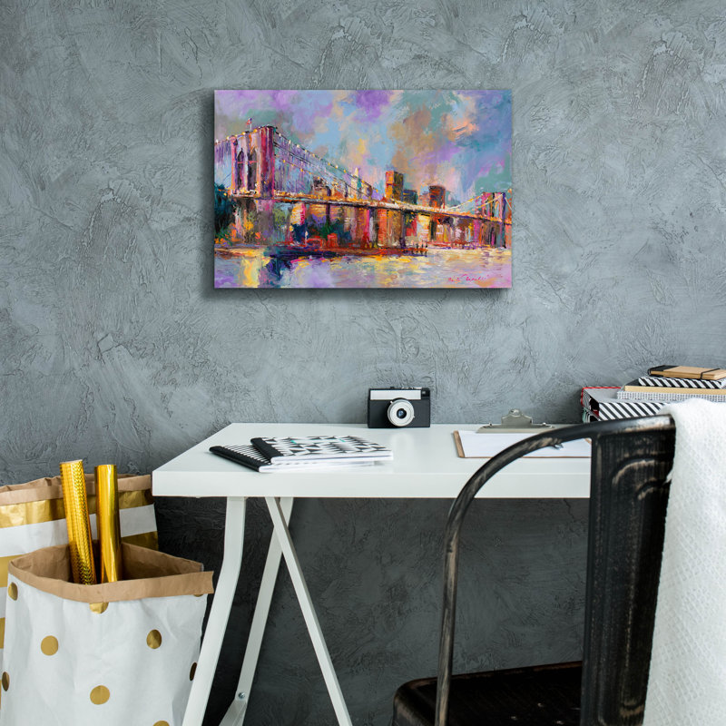 «Brooklyn Bridge» par Richard Wallich, H 12 po x l 18 po x P 0,75 po