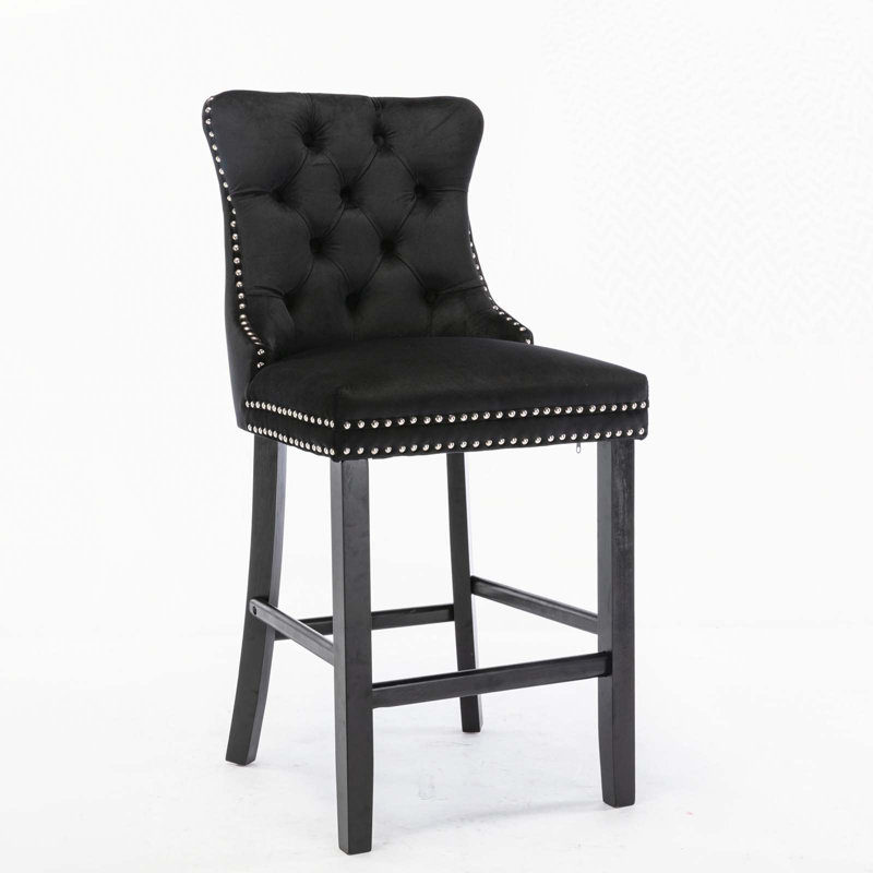 Tabouret de comptoir 27,2 po Simonton, Noir, noir, noir, noir, Noir, noir, noir, noir