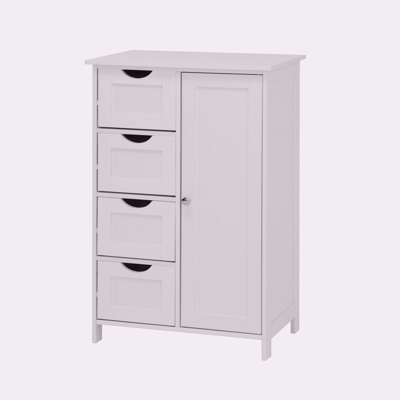 Armoire de rangement pour salle de bain, armoire de plancher avec tablette réglable et tiroirs