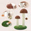 Grattoir à chat, grand grattoir à champignon avec poteaux à griffer en sisal naturel et balle de jouet interactive pour chatons et petits chats