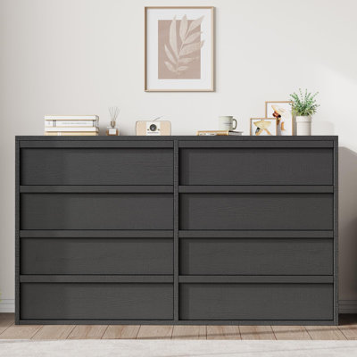 Modern 8 Drawer Dresser Storage Cabinet with Deep Drawers & Wide Tabletop for Bedroom, Living Room, Entryway