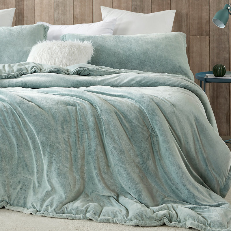 Frosted Velour Coma Inducer Oversized Comforter Set, Frosted Pine, Twin Comforter +  1 Standard Sham