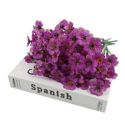 12 faisceaux de fleurs artificielles pour l'extérieur, fausse verdure résistante aux rayons UV pour le jardin intérieur, le patio, le porche, la fenêtre, la maison et la maison, aucun vase