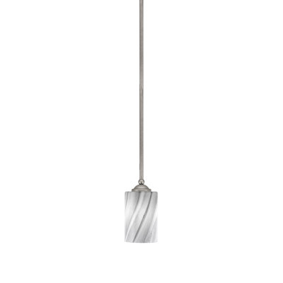 Mini-luminaire suspendu suspendu Zilo, fini graphite avec verre de 4 po