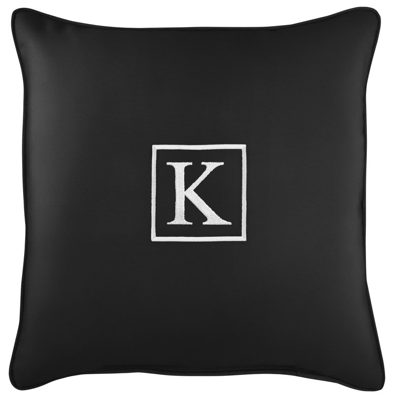 Kettil Embroidered Sunbrella® Outdoor Throw Pillow, Black, K