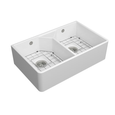 Arno 80D 2.0Bowl Ceramic Kitchen Sink, with Waste, Bottom Grid-795x490mm