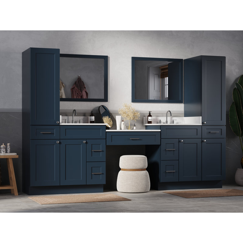 Meuble-lavabo double 108 po Disar, Bleu