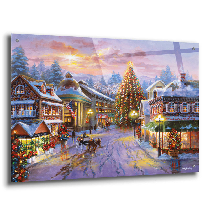«Christmas Eve» par Nicky Boehme_, art mural en verre acrylique, H 24 po x l 36 po x P 0,2 po