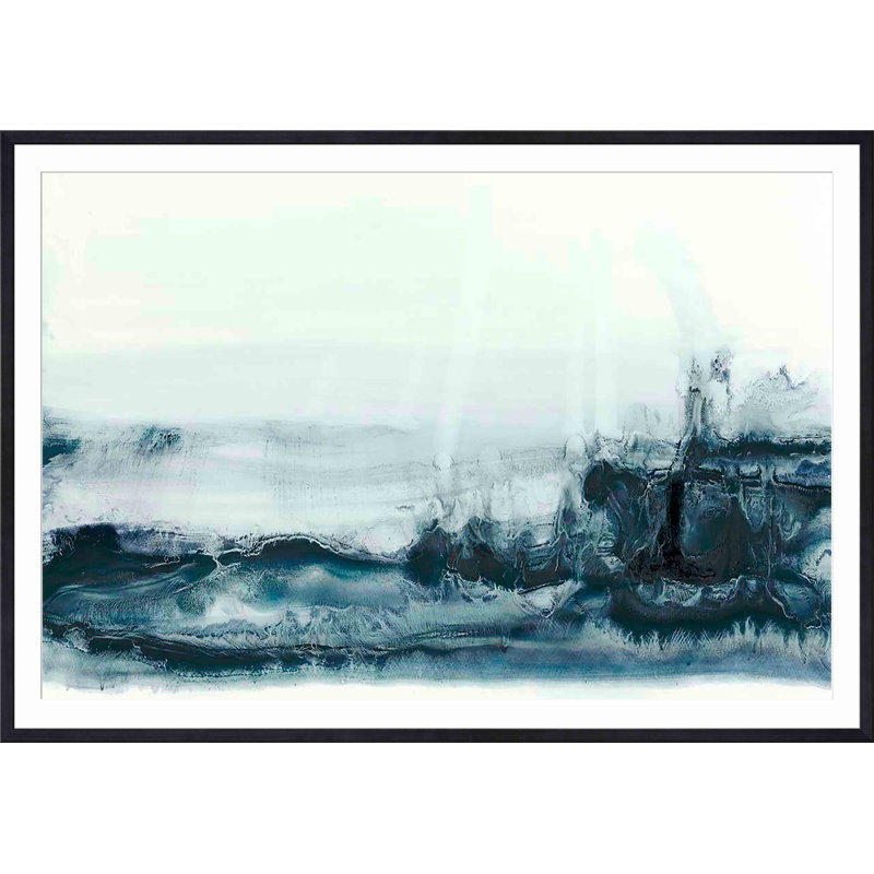 «Rip Current I» par Ethan Harper - peinture encadrée, Noir, H 8 po x l 12 po