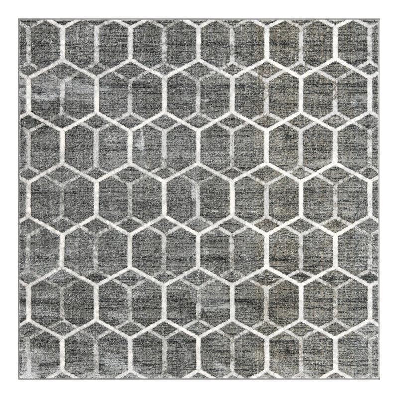 Jabrayah Geometric Indoor Rug, Square 7'