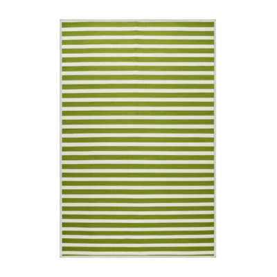 Machine Washable Horizontal Stripes Beige Area Rug