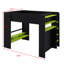 Lit superposé en bois double avec bureau à hauteur réglable, garde-robe, grand espace de rangement et lumière RVB, lit superposé en bois pour les jeux-1048039506