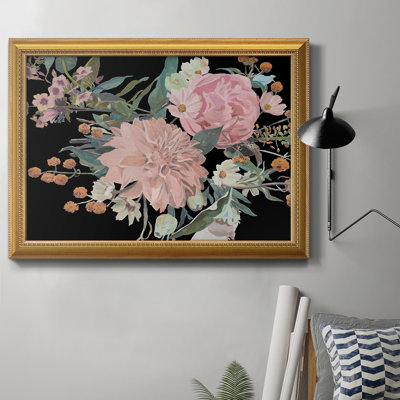 Fleurs de nuit II, toile encadrée de qualité supérieure, prête à être accrochée
