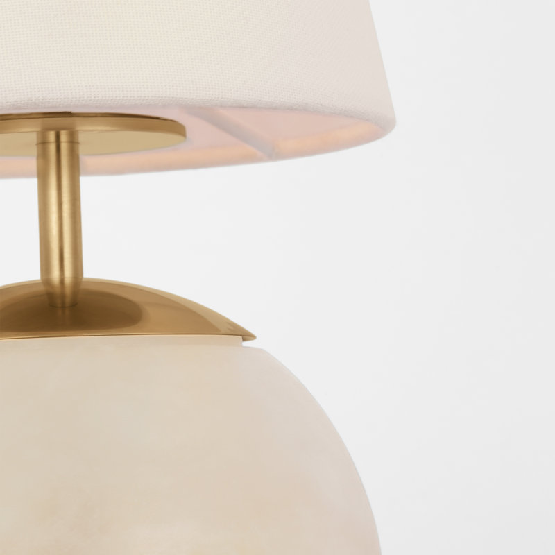 Terri Cordless LED Table Lamp by Thomas O'Brien, Gold/Alabaster