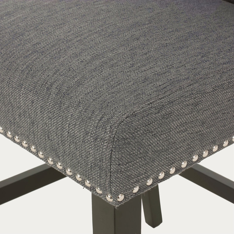 Ensemble de 2 tabourets de comptoir à oreilles capitonnés en tissu Vienna Vienna , Gris