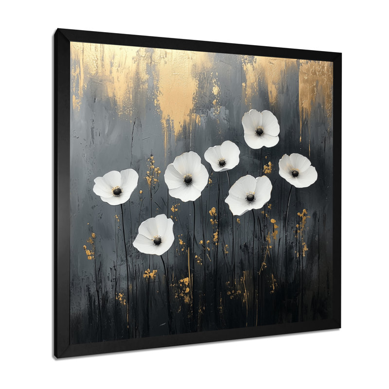 Fleurs sauvages abstraites «Pure Form I» - Art mural fleurs sauvages, Reproduction encadrée d'une seule photo