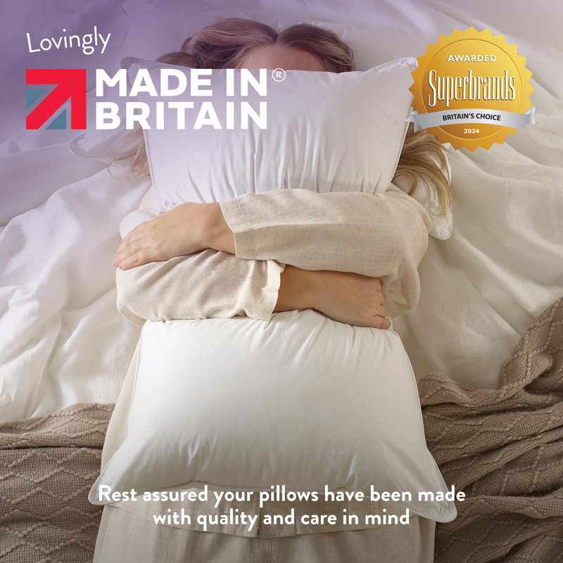 Slumberdown Duck Feather Pillow – Natural Fill, 100% Cotton Cover – Soft Yet Supportive Bed Pillow for Side & Back Sleepers – Hotel-Quality Comfort