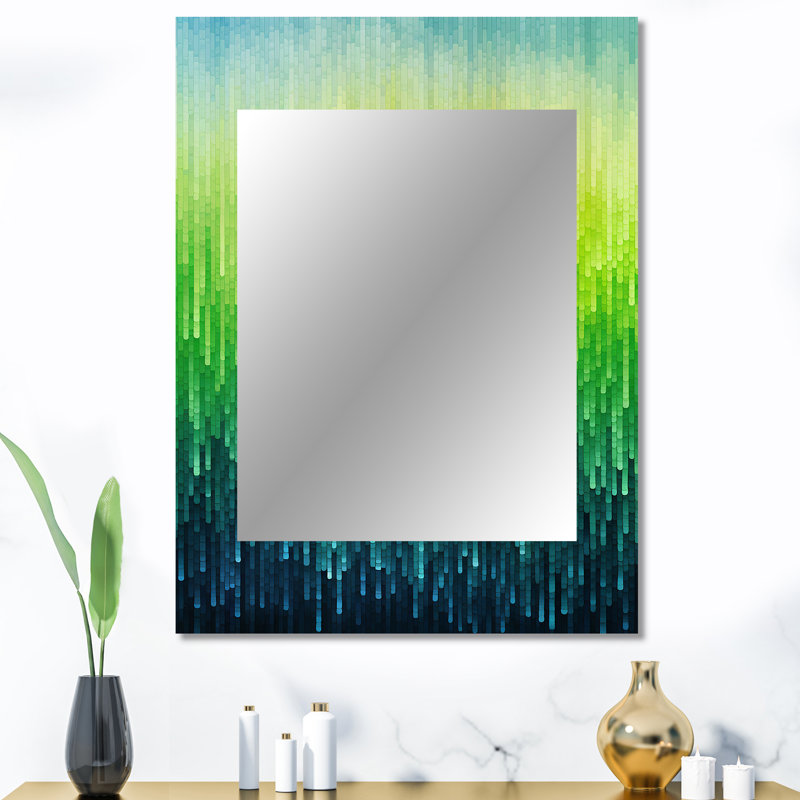 Green Color Code - miroir mural décoratif arc-en-ciel, miroir traditionnel, impression d'art en métal, 40 po x 30 po