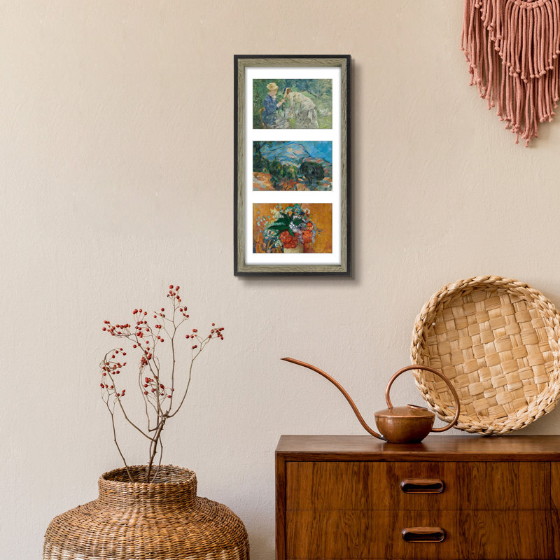 Brejon Picture Frame with Mat, Gray/Black