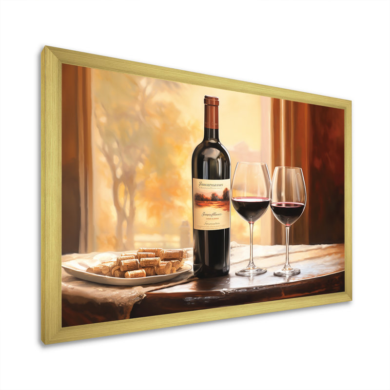 Nebbiolo Nuance II sur toile, H 34 po x l 44 po x P 1,5 po, Cadre doré simple