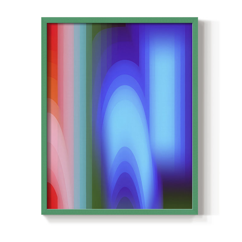 Impression encadrée Groovy Prism Gradients II - bois massif, H 21 po x l 17 po, Vert
