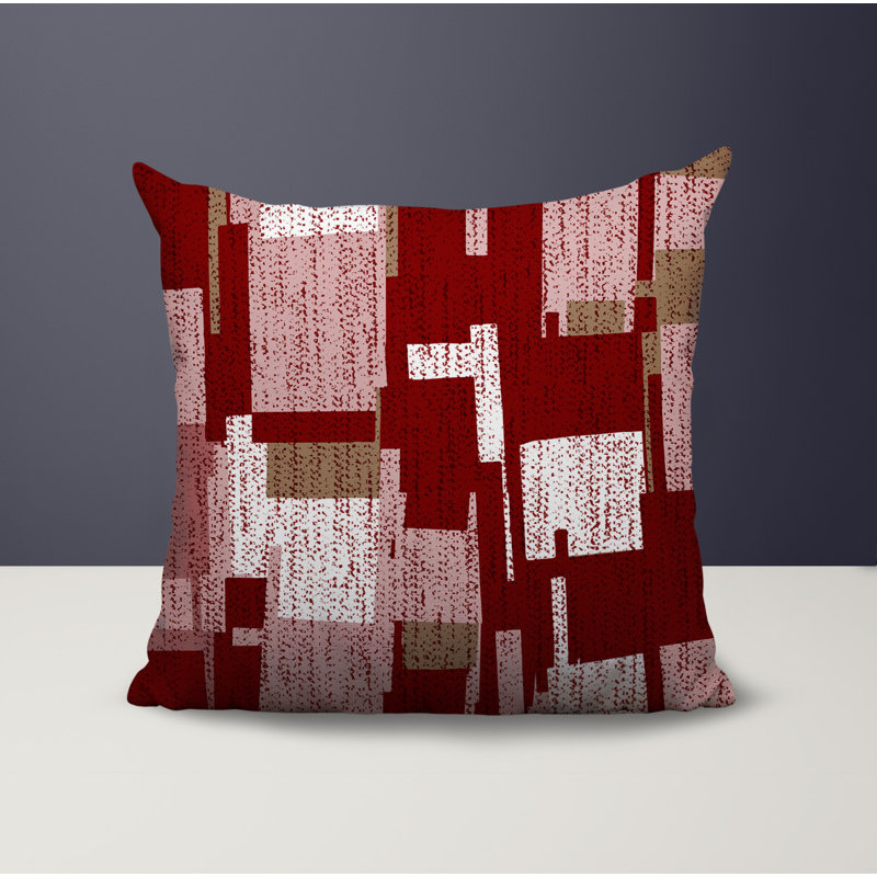 Oreiller réversible Samie, 18 x 18, Rouge