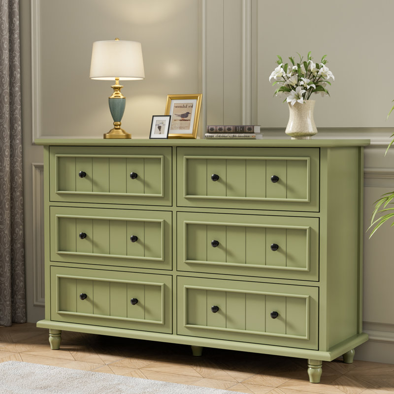Commode double 6 tiroirs 47,2 po Amarilys, Vert
