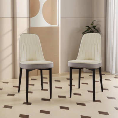 Ensemble de 2 chaises parsons rembourrées en cuir Pu