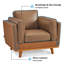 Fauteuil d'appoint en cuir Napa, fauteuil de bureau en cuir de 41,9 pouces, fauteuil de bureau en cuir, accents de bois massif-982440742