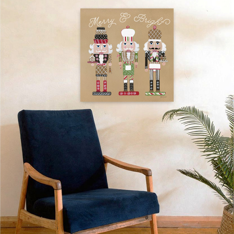Festive Nutcrackers II, art contemporain abstrait, H 24 po x l 24 po