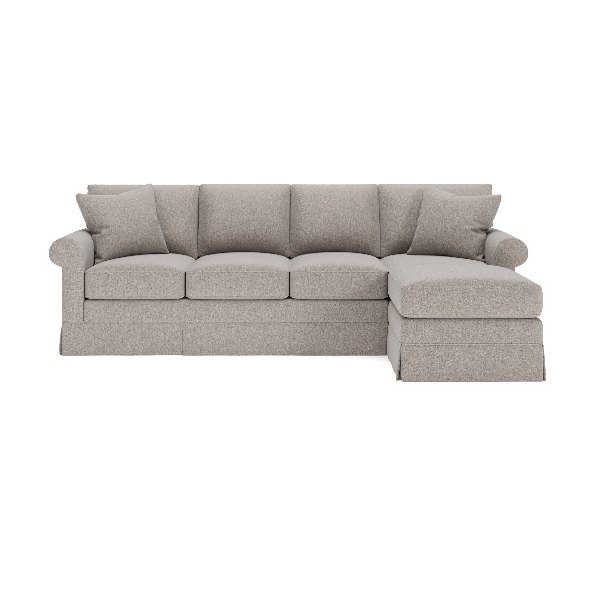 Friedman Upholstered Chaise Sectional, Apollo Pebble Boucle, Right Hand Facing