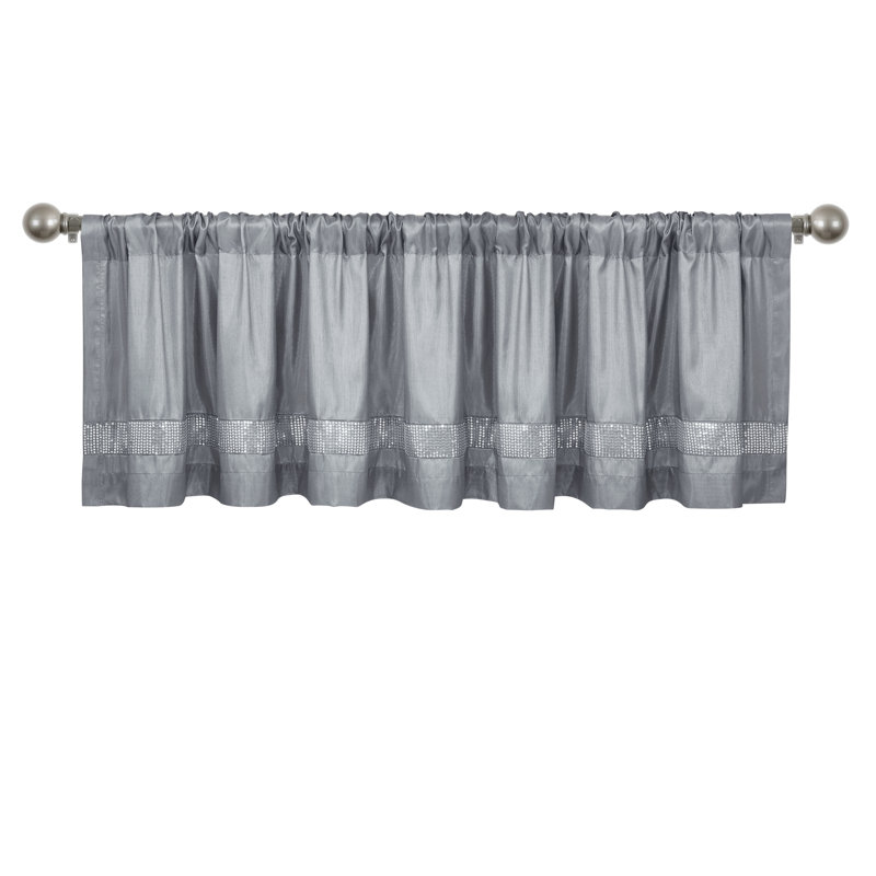 Tailored 84'' W Window Valance, Gray/Silver
