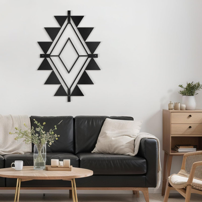 Décoration murale en métal, Noir, H 18 po x l 9 po x P 0,05 po