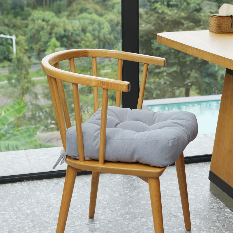16.5-inch  Dining Chair Cushion, Light Gray Polyester Blend