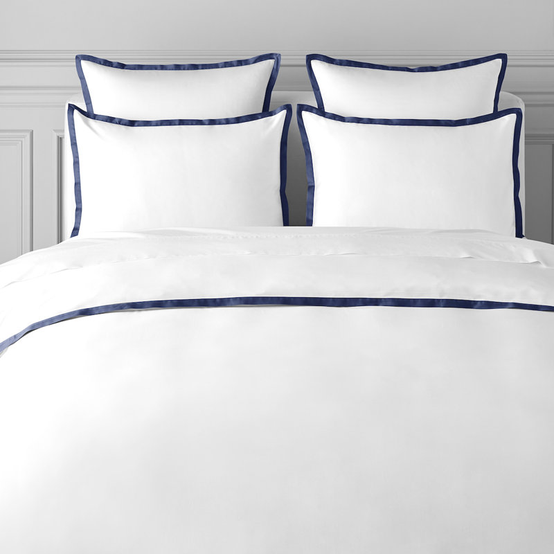 100% Cotton - Set of 6, Queen Sheet Set + 1 Fitted Sheet + 4 Pillowcases, White/Blue