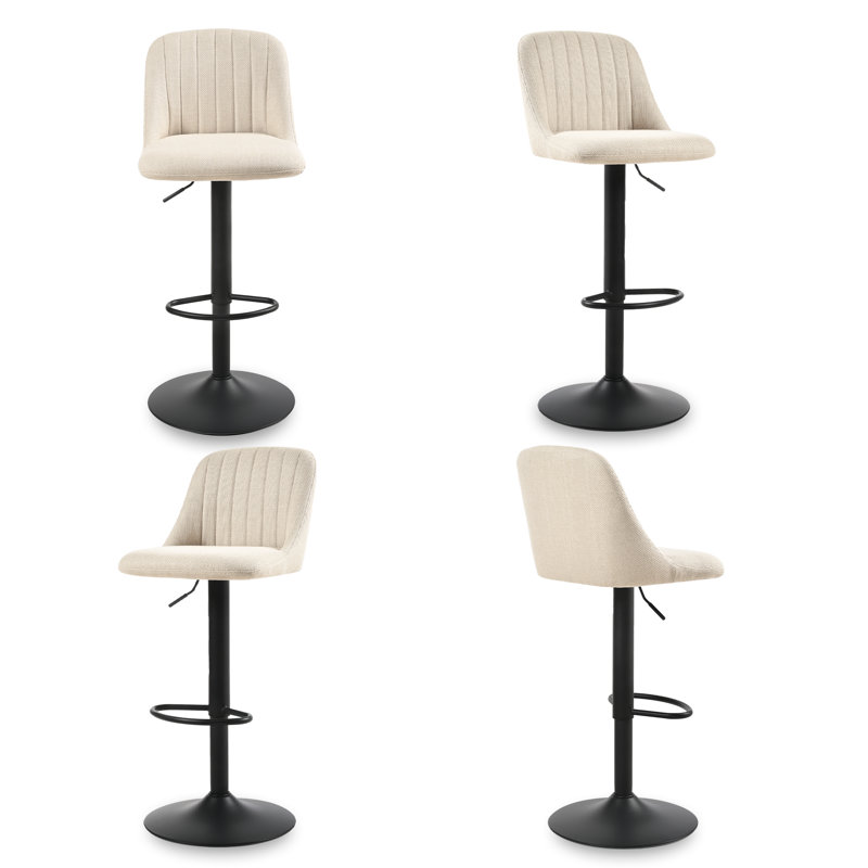 Swivel Yes Bar Stool, Beige / Black