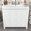 Wooden Bathroom Vanity with Ceramic Sink and Concealed Handles-619768956