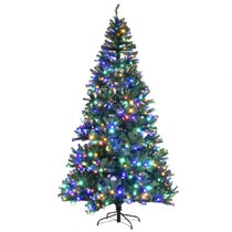 6 ft white christmas tree with colored lights