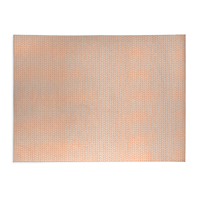 Chevron Feather Chimi Kids Play Mat, Rectangle 36" x 60", Peach/Orange