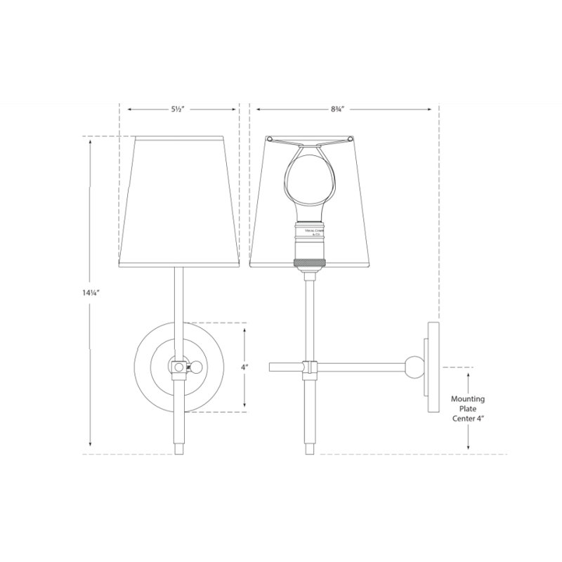 Thomas O'Brien Bryant Sconce, Bronze