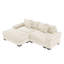 Canapé modulaire surdimensionné en forme de L 92 po Cloud, tissu en velours côtelé doux, avec méridienne, accoudoirs larges à assise profonde, conception ergonomique, 6 coussins décoratifs, assemblage facile, pour les salons, les salons