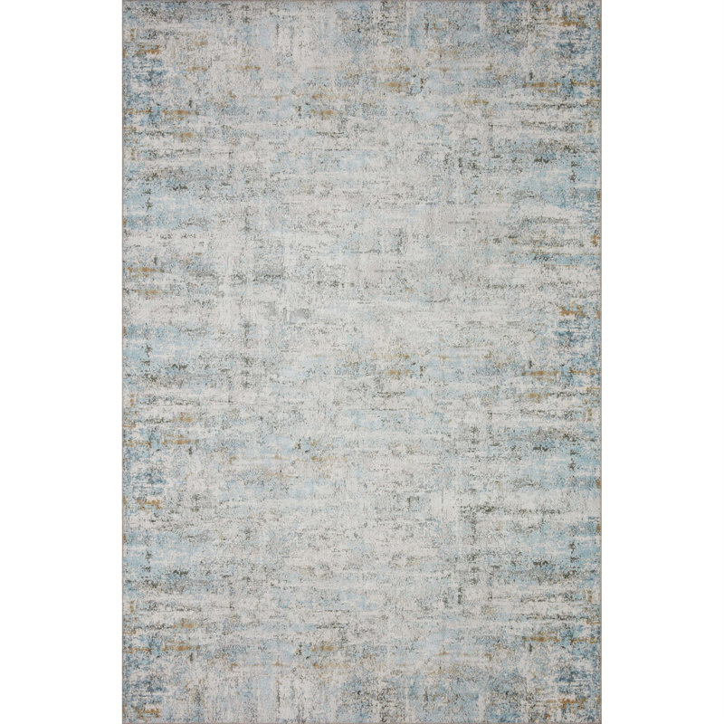 Abstract Ivory Area Rug, Runner 2'6" x 9'6"