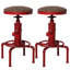 Ensemble de 2, tabouret de bar industriel rétro en similicuir-1271481532-1271481506