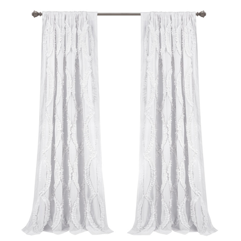 Panneau de rideau simple semi-transparent Avon, l 54 po x L 95 po, blanc